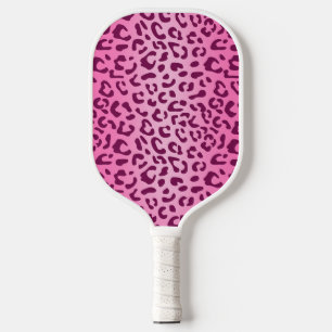 Stylish Pink Leopard Print Pickleball Paddle