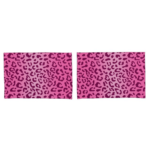 Stylish Pink Leopard Print Pillowcase (Front-Set)