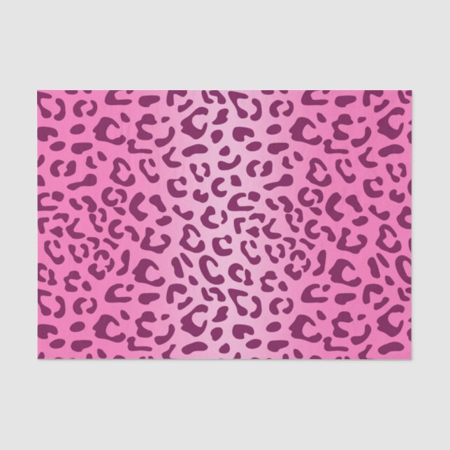Stylish Pink Leopard Print Tissue Paper (Front)