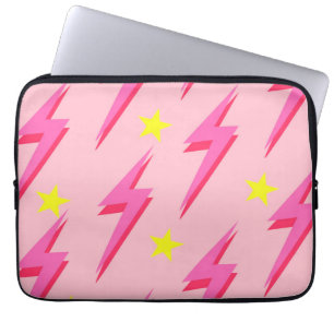 Stylish Pink Lightning Laptop Sleeve for Daily Use