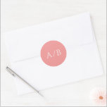 Stylish Pink Modern Wedding Classic Round Sticker<br><div class="desc">Elegant wedding stickers featuring a classic design with a simple layout.  Your monogram is prominently displayed in a large traditional serif font.  The simplicity of this design is great for a formal wedding.</div>