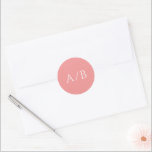 Stylish Pink Modern Wedding Classic Round Sticker<br><div class="desc">Elegant wedding stickers featuring a classic design with a simple layout.  Your monogram is prominently displayed in a large traditional serif font.  The simplicity of this design is great for a formal wedding.</div>