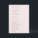 Stylish Pink Modern Wedding Program<br><div class="desc">Modern wedding program featuring a simple yet elegant design.</div>