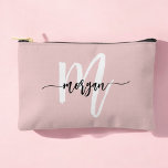 Stylish Pink Monogram Name Girl's Script  Accessory Pouch<br><div class="desc">Elevate your essentials with the Stylish Pink Monogram Name Girl's Script Accessory Pouch. This chic, blush pink pouch features a personalized script monogram, combining elegance with functionality. Perfect for storing makeup, stationery, or small gadgets, it boasts a sleek design and durable material. The secure zipper closure keeps your items safe,...</div>