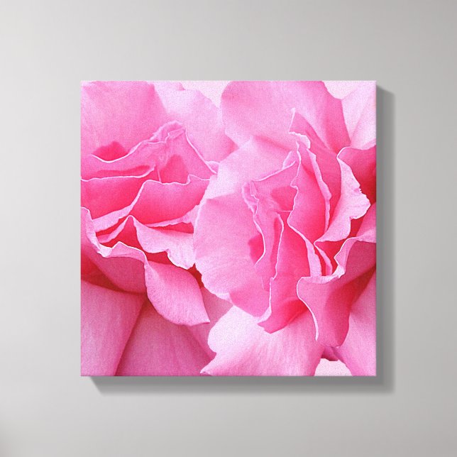 Stylish pink rose modern digital floral boho art  canvas print (Front)