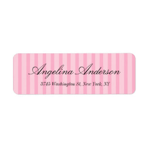 Stylish Pink Stripes Handwriting Modern Feminine
