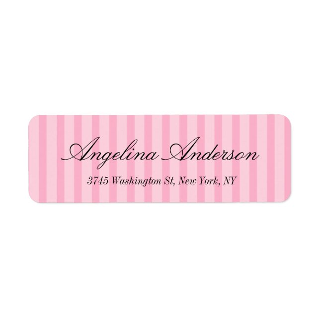 Stylish Pink Stripes Handwriting Modern Feminine (Front)