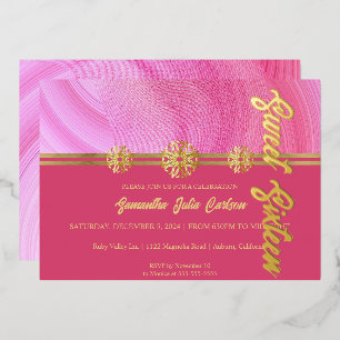 Stylish Pink Sweet 16 Invitation