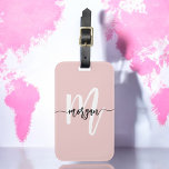 Stylish Pink World Traveller Monogram Name Luggage Tag<br><div class="desc">Travel in style with the Stylish Pink World Traveller Monogram Name Luggage Tag. This chic accessory is perfect for adding a personal touch to your luggage, featuring a modern pink design with a customizable monogram. Crafted from durable materials, this luggage tag is built to withstand the rigours of travel while...</div>