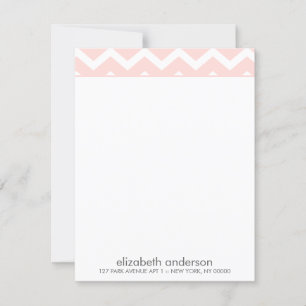 Stylish Pink Zig Zag Chevron Pattern Note Cards