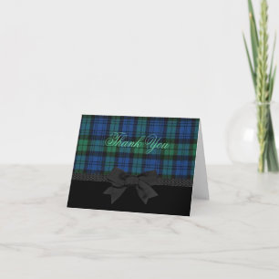 Stylish Plaid Thank You Card