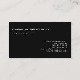 Stylish Plain Black White Attractive Business Card