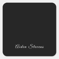 Stylish Plain Black & White Minimalist Add Name