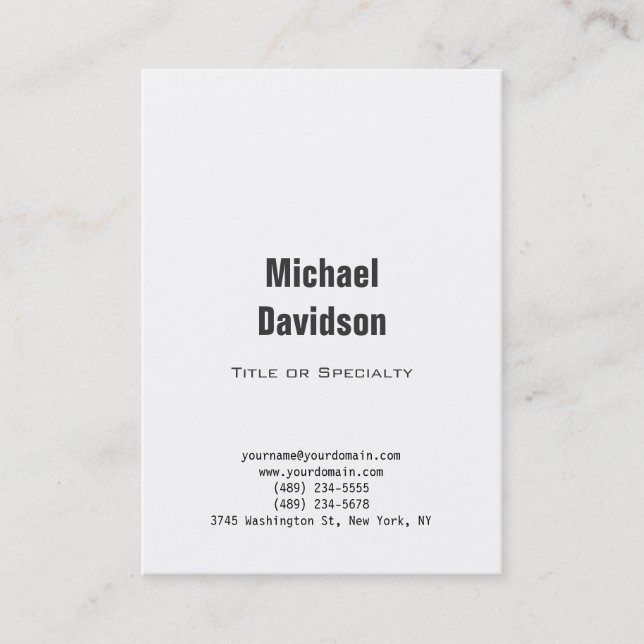 Stylish Plain Grey Black White Business Card (Front)