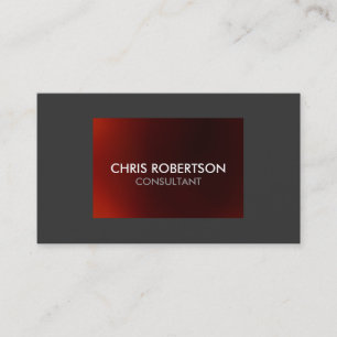 Stylish Plain Grey Red Attractive Business Card