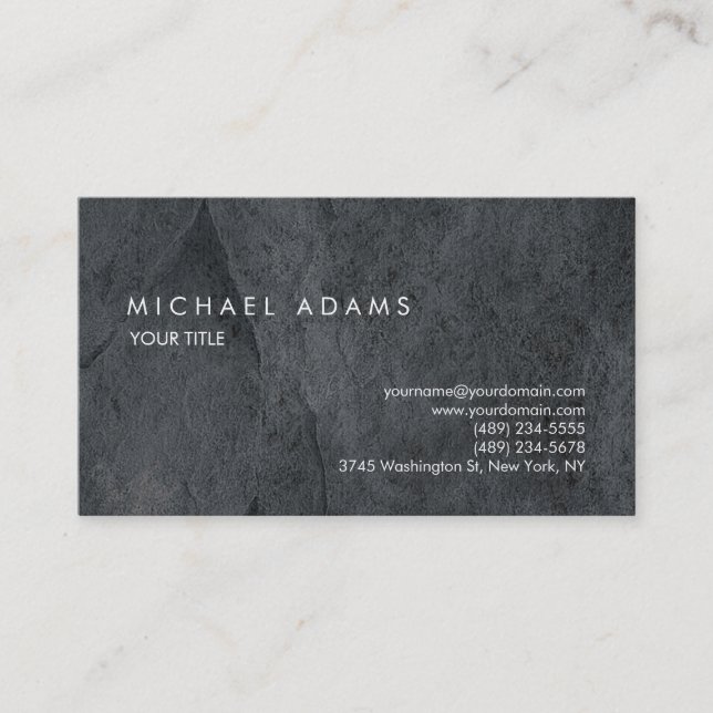 Stylish Plain Grey Texture Professional Modern Business Card (Front)