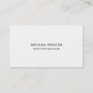 Stylish Plain Simple Black White Classical Business Card