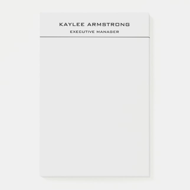 Stylish Plain Simple Professional Light Grey Post-it Notes (Front)