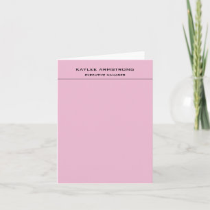 Stylish Plain Simple Professional Light Pink Note Card