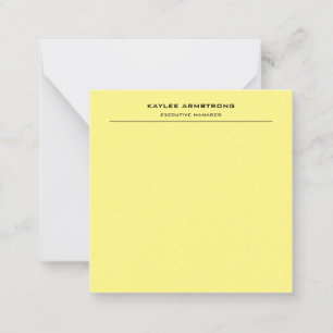Stylish Plain Simple Professional Light Yellow Card