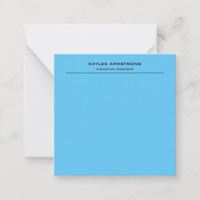 Stylish Plain Simple Professional Sky Blue Card (Front)