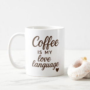 Stylish Playful Cafe Inspired Typography Heart Coffee Mug