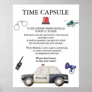 Stylish Police Kids Birthday  Poster