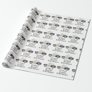 Stylish Police Kids Birthday Wrapping Paper