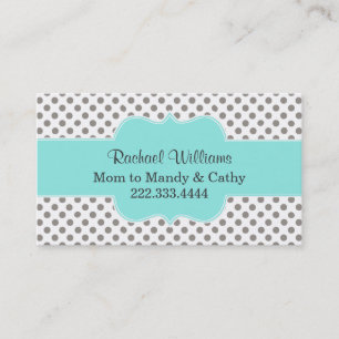 Stylish Polka Dot Custom Mommy Play Date Card
