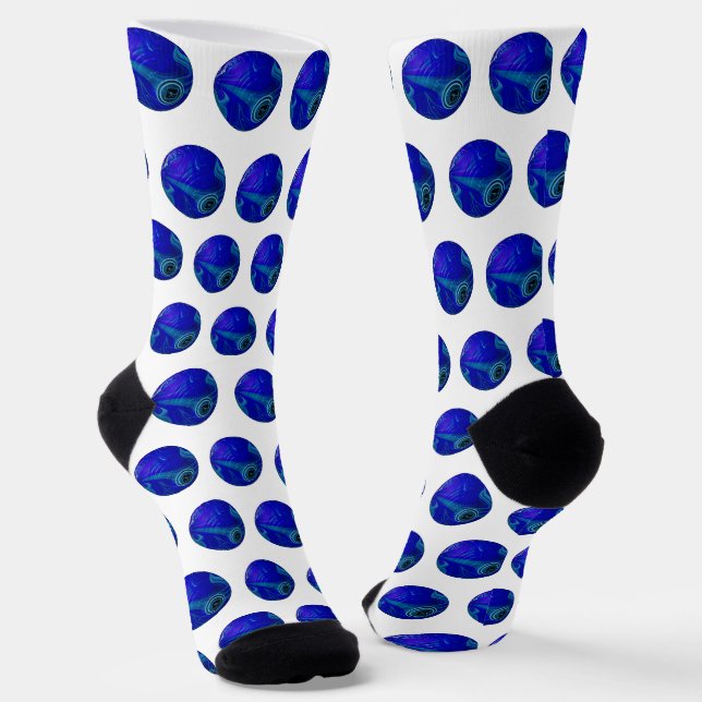 Stylish Polka Dot Lawn Bowls, Crew Socks (Angled)