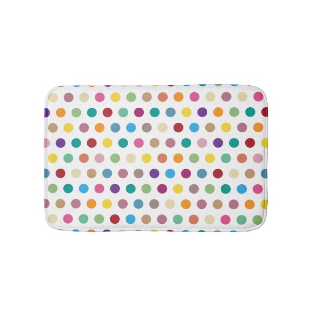 Stylish Polka Dot Pattern Bath Mat (Front)