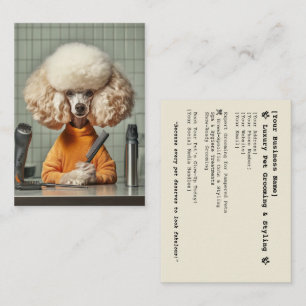 Stylish Poodle Grooming Session Business Card