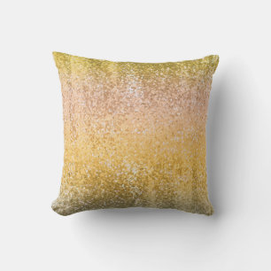 Stylish Posh Glitter Faux gold ombre sequin Throw Pillow