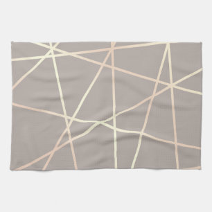Stylish pretty chick rose gold & grey geometric kitchen towel