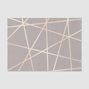 Stylish pretty chick rose gold & grey geometric tissue paper