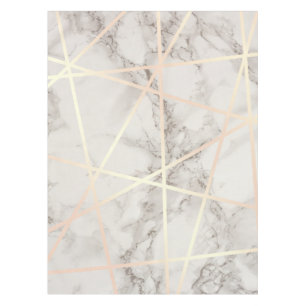 Stylish pretty chick rose gold & white marble tablecloth