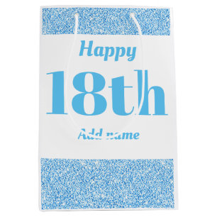 Stylish pretty personalised birthday gift bag 18th