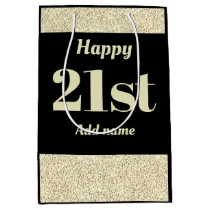 Stylish pretty personalised birthday gift bag 21st