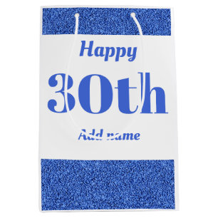 Stylish pretty personalised birthday gift bag 30th