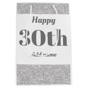 Stylish pretty personalised birthday gift bag 30th