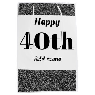 Stylish pretty personalised birthday gift bag 40th