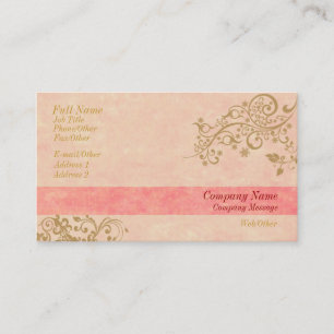 Stylish Pretty Pink And Gold Business Card Templat