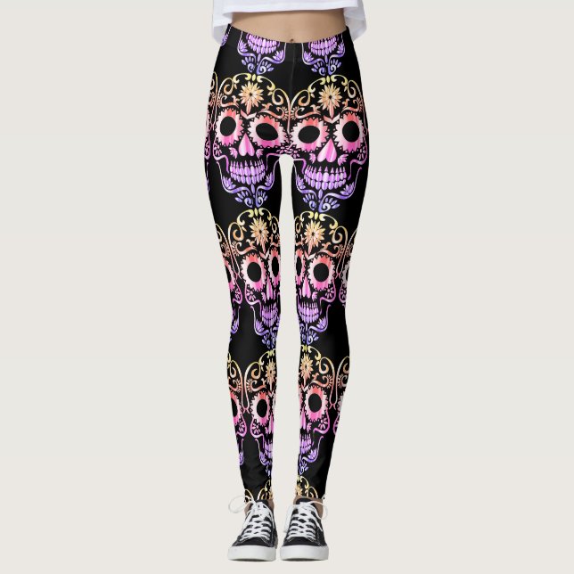 Stylish pretty skull leggings (Front)