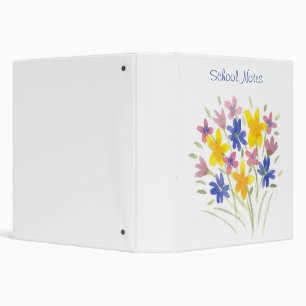 Stylish Pretty Watercolor Flowers  Binder