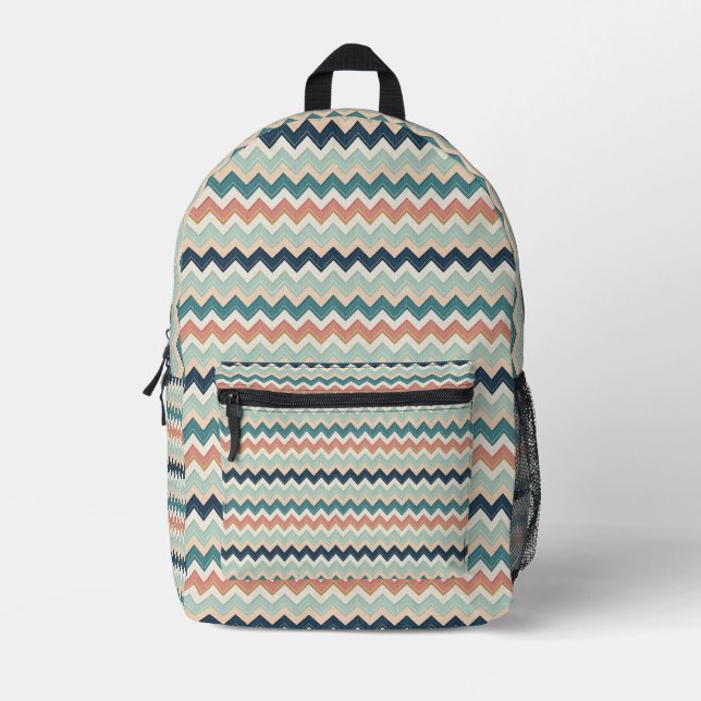 Stylish Printed Chevron Backpack for Daily Use (Front)