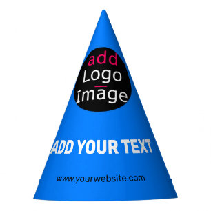 Stylish Professional Funny Custom Business Blue Party Hat