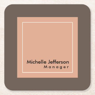 Stylish Professional Manager Minimalist Square Paper Coaster