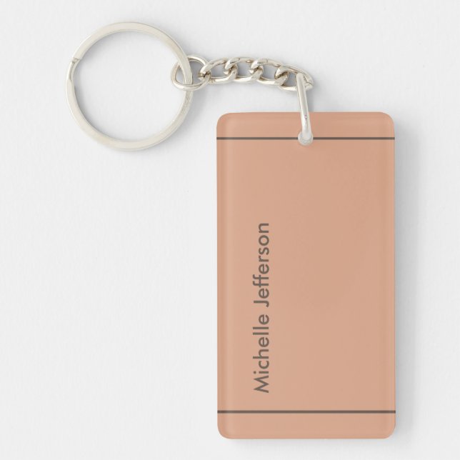 Stylish Professional Minimalist Add Name Keychain (Front)