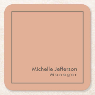 Stylish Professional Minimalist Square Paper Coaster