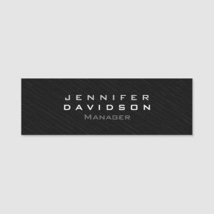 Stylish Professional Modern Dark Grey Name Tag